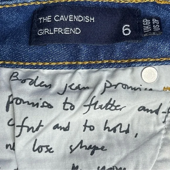 Boden the cavendish girlfriend jeans size 2 Petite embroidered New - Picture 8 of 9